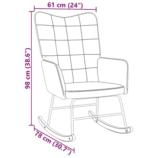 Schommelstoel fluweel cr&egrave;mekleurig 9