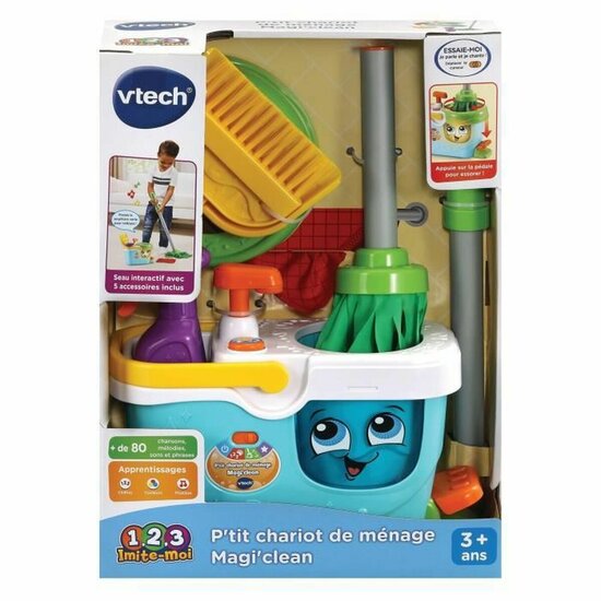 Reinig &amp; Opberg Kit Vtech Little Magi&amp;apos;clean Cleaning Trolley Speelgoed 1