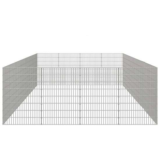 Dierenverblijf 24 panelen 54x80 cm gegalvaniseerd ijzer 5