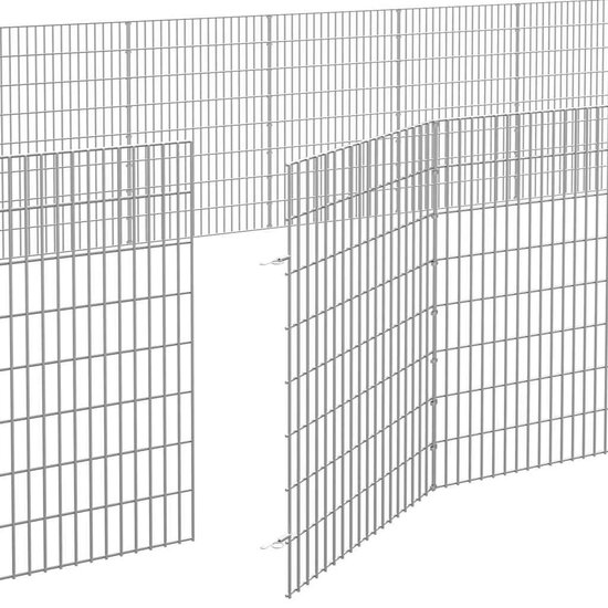 Dierenverblijf 24 panelen 54x80 cm gegalvaniseerd ijzer 7