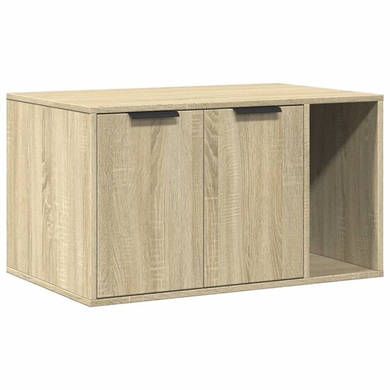 Kattenbakkast 80x50x45 cm bewerkt hout sonoma eikenkleurig 2