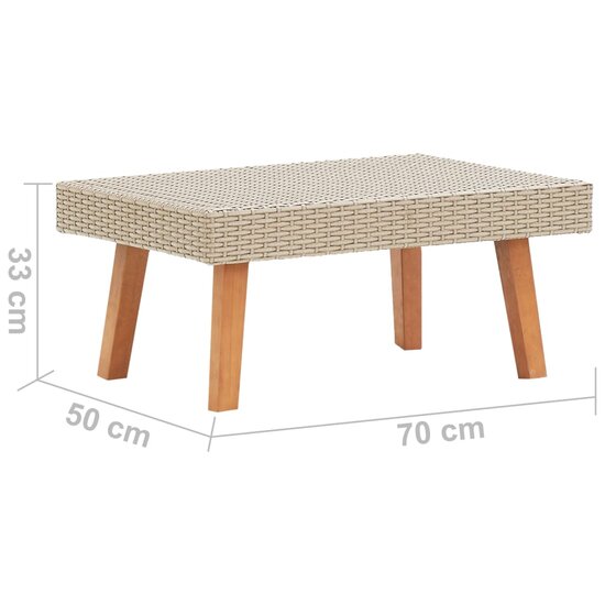 Tuintafel poly rattan beige 5