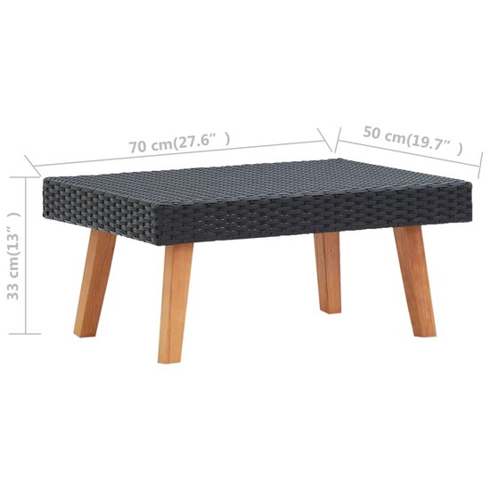 Tuintafel poly rattan zwart 5