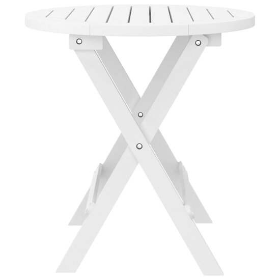 Tuintafel inklapbaar &Oslash; 46 cm massief acaciahout wit 4