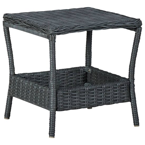 Tuintafel 45x45x46,5 cm poly rattan donkergrijs 1