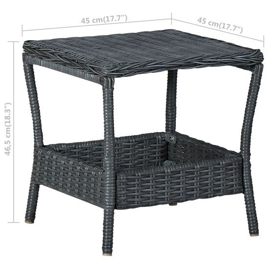 Tuintafel 45x45x46,5 cm poly rattan donkergrijs 5