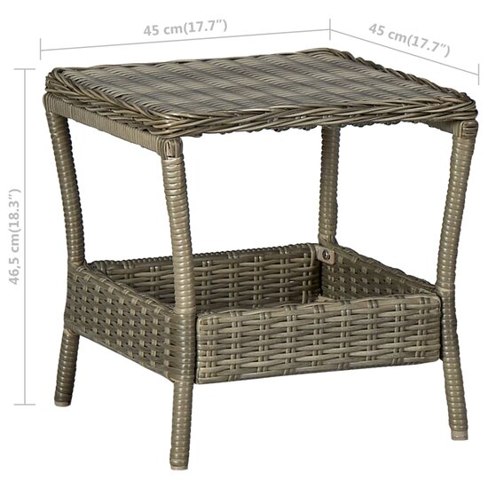 Tuintafel 45x45x46,5 cm poly rattan bruin 5