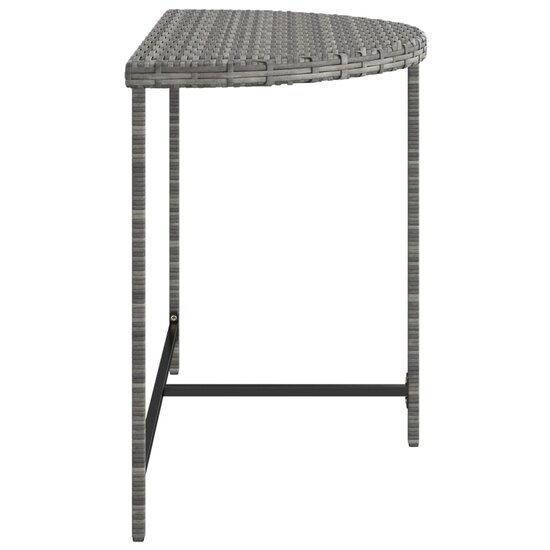 Tuintafel 100x50x75 cm poly rattan grijs 5