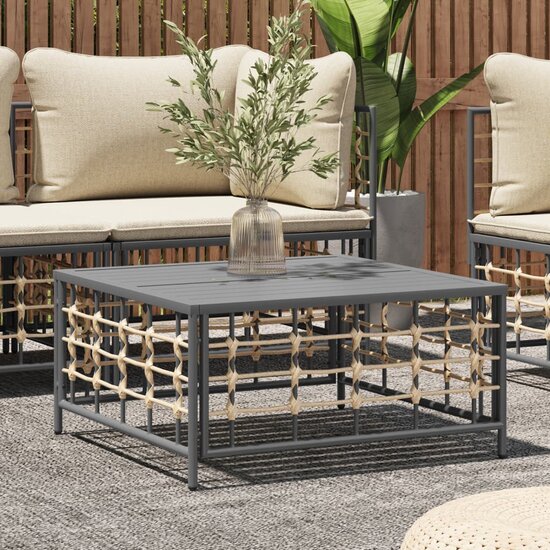 Tuintafel 70x70x34 cm poly rattan antracietkleurig 1