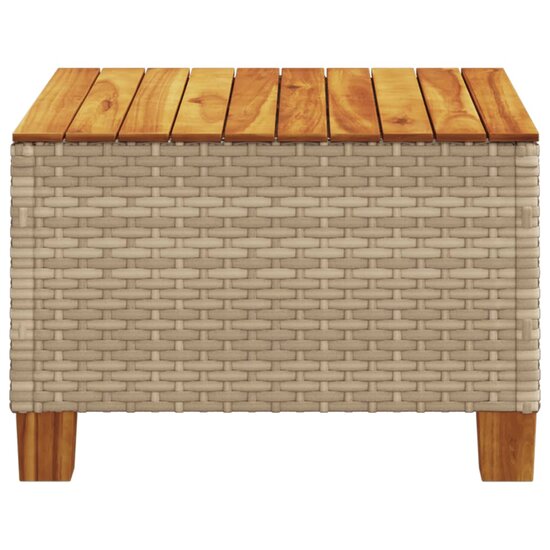 Tuintafel 55x55x36 cm poly rattan en acaciahout beige 5