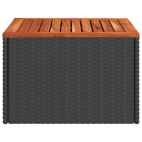 Tuintafel 55x55x37 cm poly rattan en acaciahout zwart 4