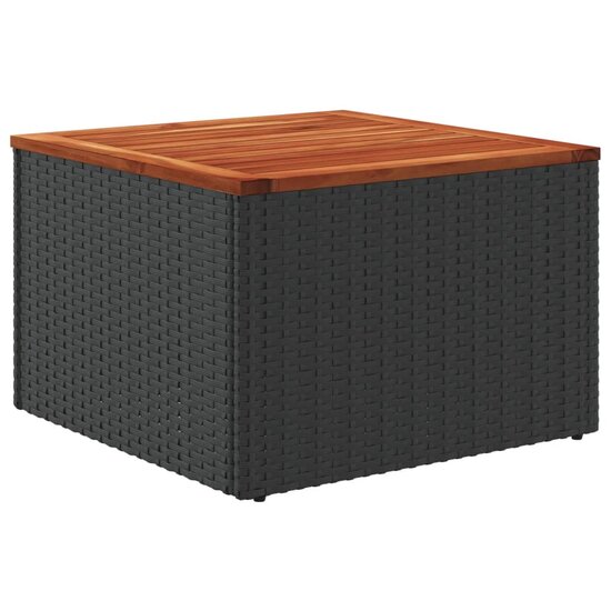 Tuintafel 55x55x37 cm poly rattan en acaciahout zwart 6