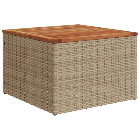 Tuintafel 55x55x37 cm poly rattan en acaciahout beige 6