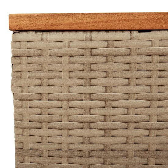 Tuintafel 55x55x37 cm poly rattan en acaciahout beige 7