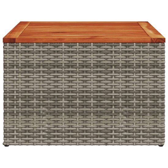 Tuintafel 55x55x37 cm poly rattan en acaciahout grijs 4