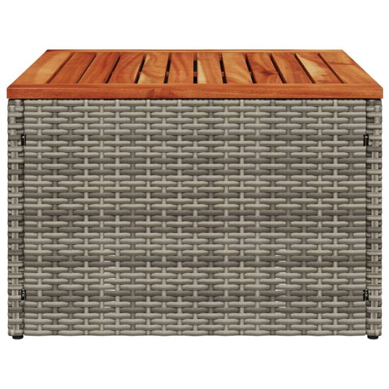 Tuintafel 55x55x37 cm poly rattan en acaciahout grijs 5