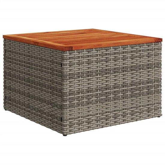 Tuintafel 55x55x37 cm poly rattan en acaciahout grijs 6