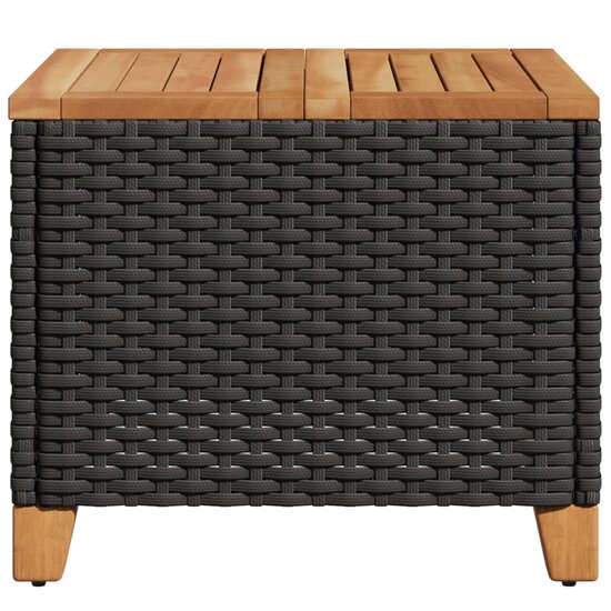 Tuintafel 45x45x37 cm poly rattan en acaciahout zwart 6