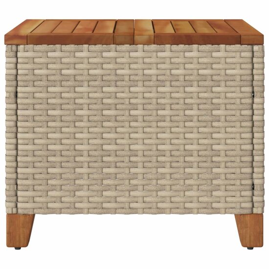 Tuintafel 45x45x37 cm poly rattan en acaciahout beige 6