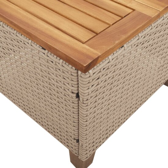 Tuintafel 45x45x37 cm poly rattan en acaciahout beige 8