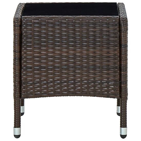 Tuintafel 40x40x45 cm poly rattan bruin 3