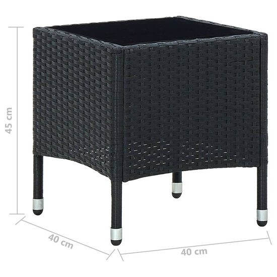 Tuintafel 40x40x45 cm poly rattan zwart 5