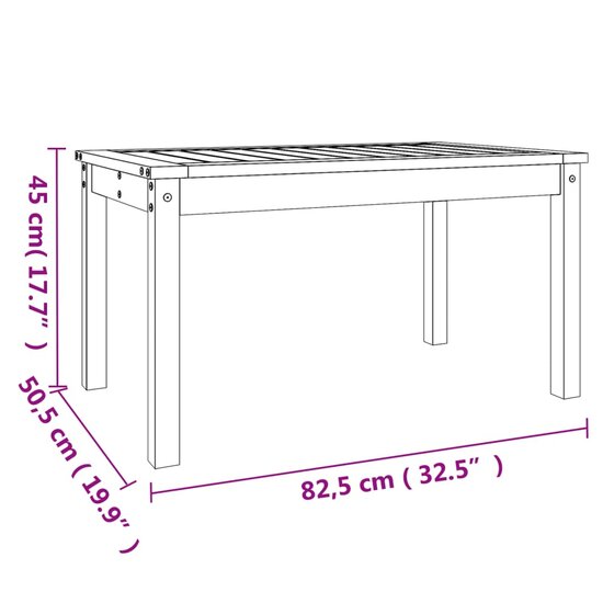 Tuintafel 82,5x50,5x45 cm massief grenenhout grijs 8