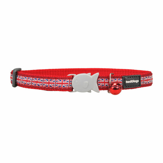 Kattenhalsband Red Dingo Union Jack 20-32 cm Rood 3