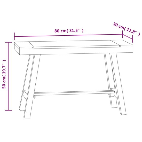 Bankje 80 cm massief teakhout 6