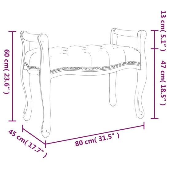 Bankje 80x45x60 cm fluweel donkergrijs 7