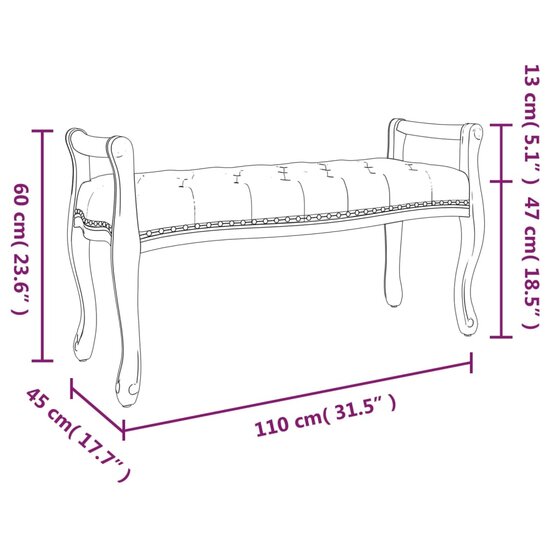 Bankje 110x45x60 cm stof donkergrijs 7