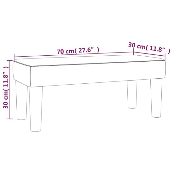 Bankje 70x30x30 cm stof zwart 7