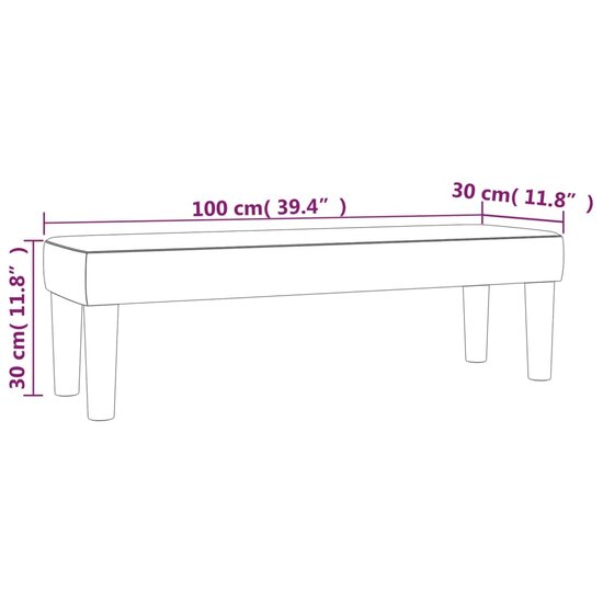 Bankje 100x30x30 cm stof zwart 7