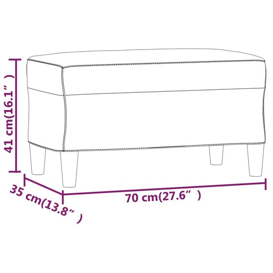 Bankje 70x35x41 cm stof donkergrijs 7