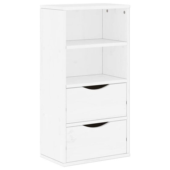 Bijzetkast met lades ODDA 40x24x79 cm massief grenenhout wit 2