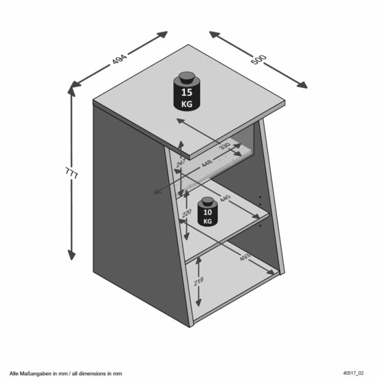 FMD Bijzetkast voor gaming met 2 open vakken 49,4x50x77,7 cm antraciet 5