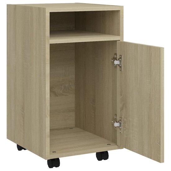 Bijzetkast met wielen 33x38x60 cm bewerkt hout sonoma eiken 6