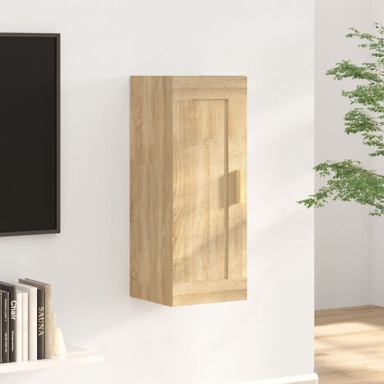 Wandkast 35x34x90 cm bewerkt hout sonoma eikenkleurig 1