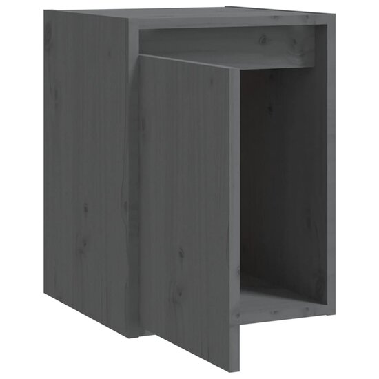 Wandkast 30x30x40 cm massief grenenhout grijs 7