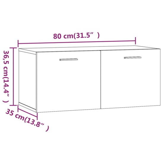 Wandkast 80x35x36,5 cm bewerkt hout gerookt eikenkleurig 9