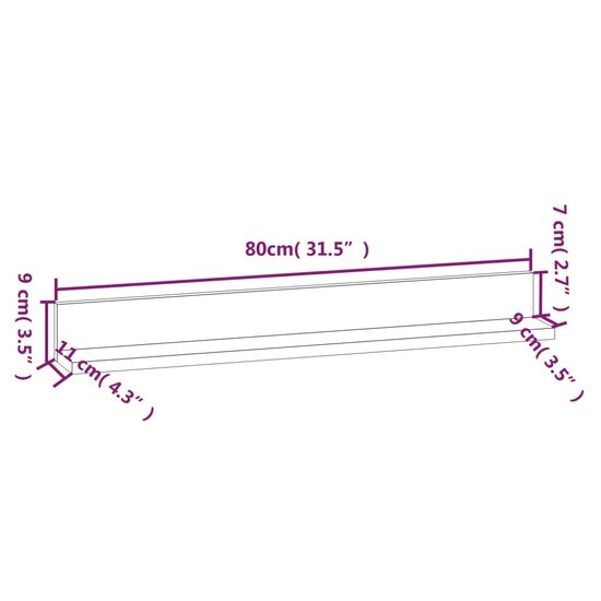 Wandkasten 2 st 80x11x9 cm massief grenenhout honingbruin 8