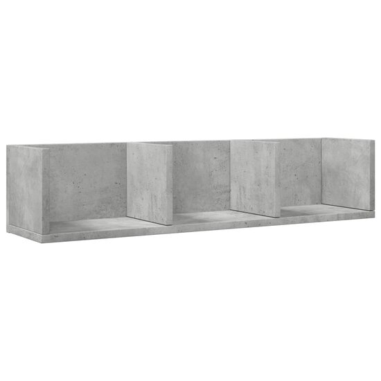 Wandkast 75x18x16,5 cm bewerkt hout betongrijs 2