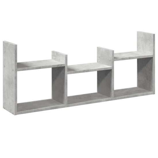 Wandkast 100x18x40 cm bewerkt hout betongrijs 2