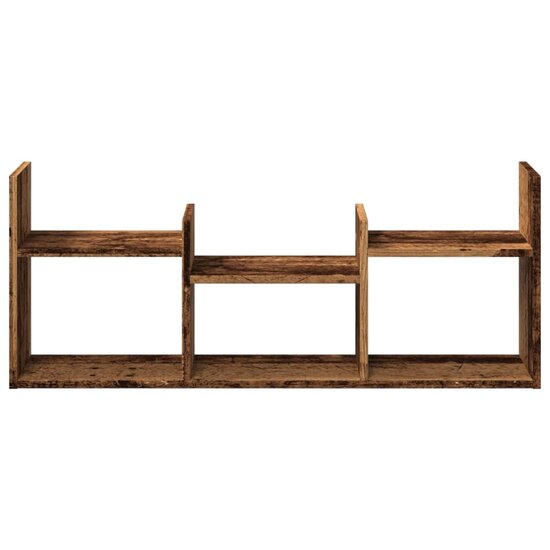 Wandkast 100x18x40 cm bewerkt hout oud houtkleurig 4