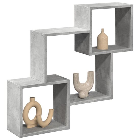 Wandkast 78x18x71 cm bewerkt hout betongrijs 1