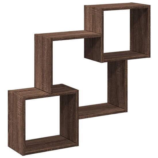 Wandkast 78x18x71 cm bewerkt hout bruin eikenkleur 2