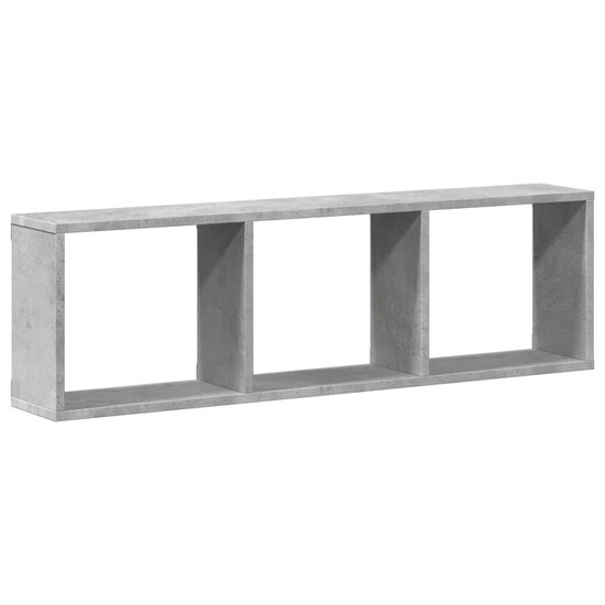 Wandkast 100x16x30 cm bewerkt hout betongrijs 2