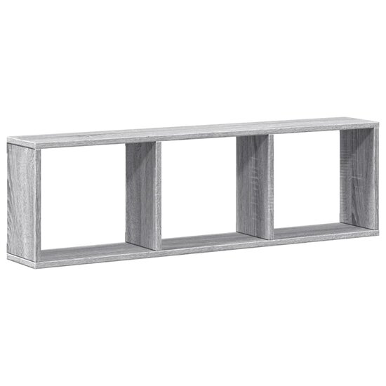 Wandkast 100x16x30 cm bewerkt hout grijs sonoma eikenkleurig 2