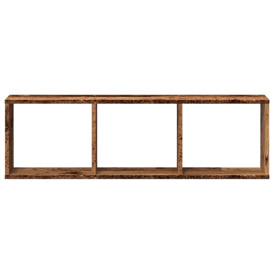 Wandkast 100x16x30 cm bewerkt hout oud houtkleurig 4