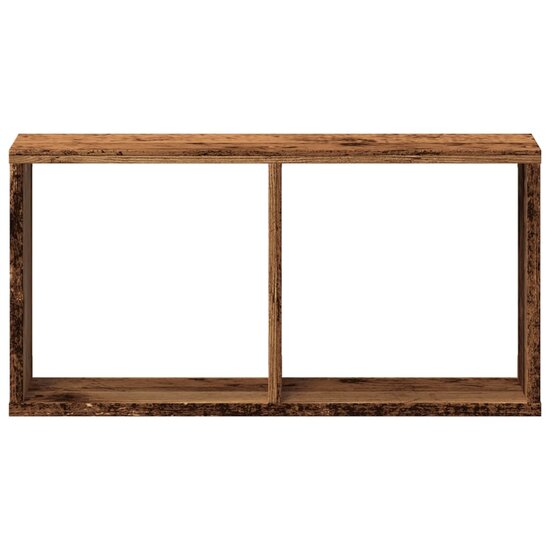 Wandkast 60x16x30 cm bewerkt hout oud houtkleurig 4